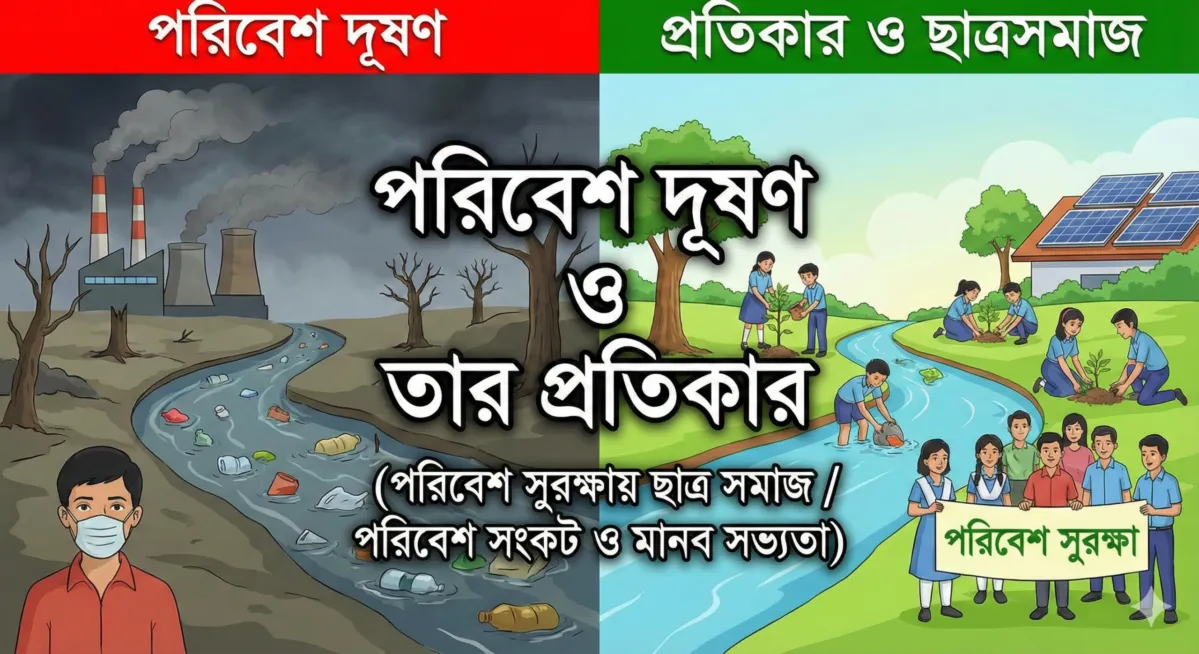 বাংলা রচনা: পরিবেশ দূষণ ও তার প্রতিকার – ছাত্রছাত্রীদের জন্য সম্পূর্ণ প্রবন্ধ - Vision Institute