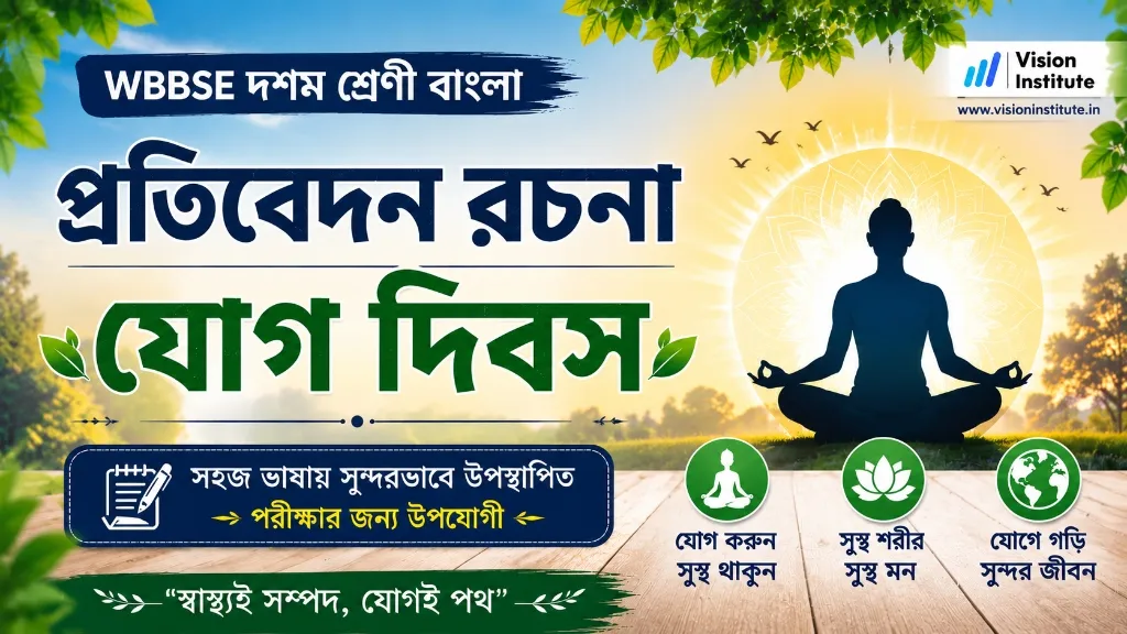 আন্তর্জাতিক যোগ দিবস উদযাপন - প্রতিবেদন রচনা | WBBSE Class 10 Bengali - Vision Institute